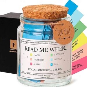 Color Coded Bible Verses Jar with Cork Lid